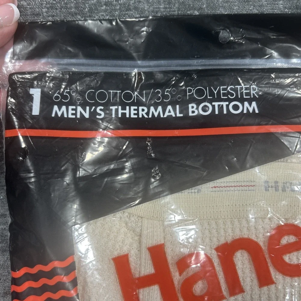 New Old Stock 1994 Hanes Thermal Pants Bottom Cream Size: 2X 46-48 SEALED